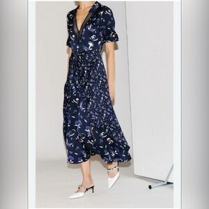 Self-Portrait Navy Floral Maxi Dress
